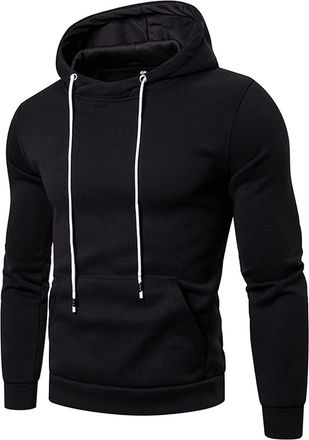 Generic Hoodies for Men Uk - Casual Work Hoodies Loose Fit Hooded Sweatshirts Solid Color Long Sleeve Hoody Top Lightweight Sport Pullover with Drawstring Woe