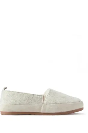 Mulo Suede-Trimmed Wool-Felt Slippers