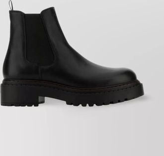 Prada leather ankle boots chunky sole