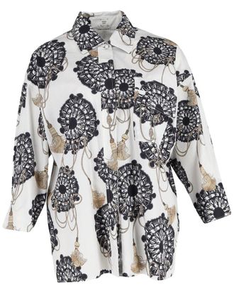 Herm&egrave;s Cliquetis Aquarelle Printed Shirt, Size Fr 36 (Authentic Pre-Loved)