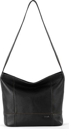 The Sak Leather Hobo Bag in Black/Black at Nordstrom Rack