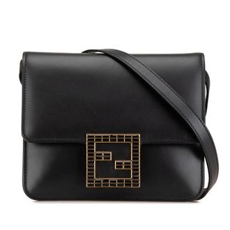Fendi Pre-owned Fendi Leather Crystal Fab Crossbody Ladies 8BT326