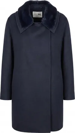 Manzoni24 Cashmere Coat With Mink Details