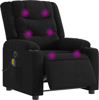 vidaXL Sillón reclinable de masaje eléctrico tela negro vidaXL