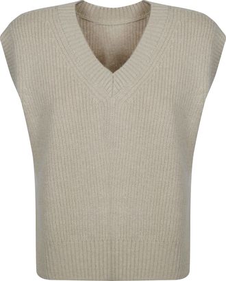 C.T. Plage Ribbed Knit High Neck Long-Sleeve Sweater