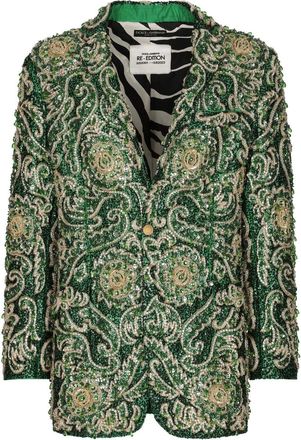 Dolce & Gabbana Taormina-fit embroidered single-breasted blazer - men - Silk/Elastane/Polyester - 48 - Green
