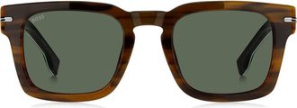 BOSS 1625/S 50mm Rectangle Sunglasses in Striped Brown Black at Nordstrom Rack