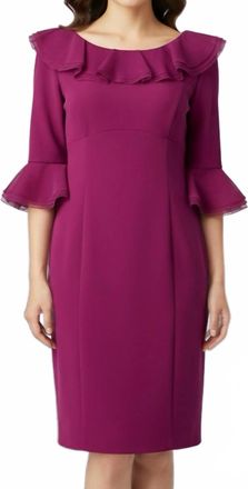 Nue By Shani Built In Shapewear Ruffle Pencil Dress In Fush