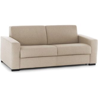 Dmora Talamo Italia - Divano fisso 3 posti Ayta, Sof&agrave; Soggiorno in tessuto imbottito, con Braccioli standard, 100% Made in Italy, Cm 220x95h90, Tortora