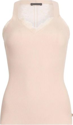 Liu Jo Top con bordo di pizzo - Rosa