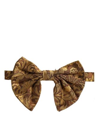 Dolce & Gabbana Floral Silk Bow Tie - Brown
