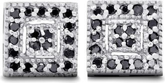 Pompeii3 1/3ct Pave Black Diamond Studs 10K White Gold