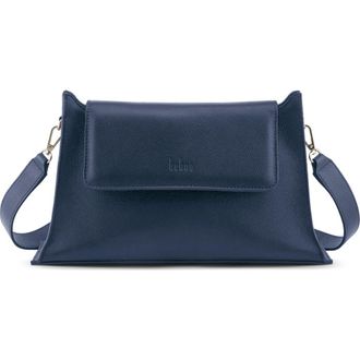 Behno Winnie Pebble Leather Shoulder Bag in Navy at Nordstrom