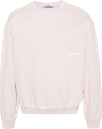Stone Island logo-print cotton sweatshirt - men - Cotton - M - Pink