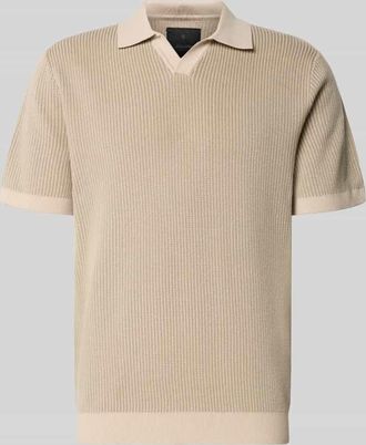 Jack & Jones Regular Fit Poloshirt in Strick-Optik Modell Preston in Beige, Gr&ouml;&szlig;e XXL