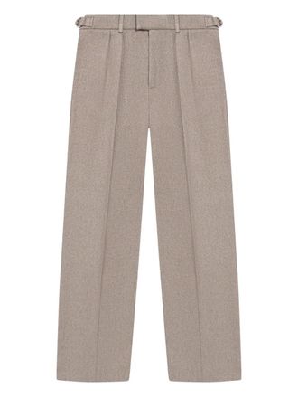 Manière De Voir Pierre textured pleated tailored trousers - Neutrals