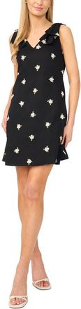 CeCe by Cynthia Steffe Print Sleeveless A-Line Minidress in Rich Black at Nordstrom, Size X-Large