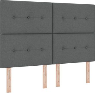 vidaXL Vidaxl - Headboard Height Adjustable Manual Dark grey 160 cm Fabric