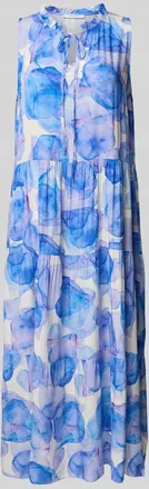 Zabaione Midikleid aus Viskose im Stufen-Look in Bleu, Größe XXL