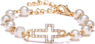 Generic Korean Fashion Star Starfish Cross Angel Wings Charm Imitation Pearl Bracelet for Women Jewelry Summer Beach Style Practical Multicoloured