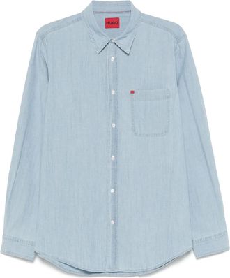 HUGO BOSS Camicia in chambray - Blu