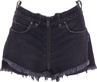 Unravel Zip Distressed Mini Shorts