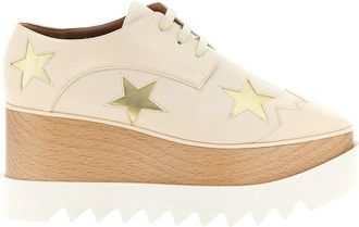 Stella McCartney Elyse Platform Lace-Ups - Dames - Sleehakken - Beige - 38 EU - Leer - Schoenen