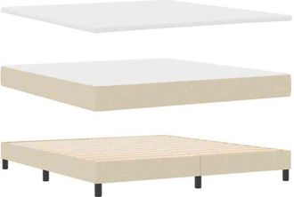 vidaXL Cama Box Spring Con Colch&oacute;n Con Colch&oacute;n Crema 180 X 200 Cm Tela Vidaxl