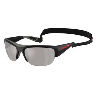 Prada Light Grey Mirror Silver Wrap Mens Sunglasses PS A01S 1BO05A 69