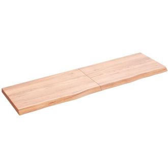 vidaXL Estante Pared Madera Roble Tratada Marr&oacute;n Claro 140x40x(2-4) Cm Vidaxl