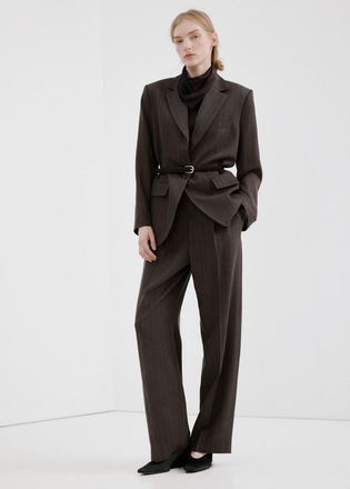 Mango Blazer completo gessato cioccolato - Donna - XXS - MANGO