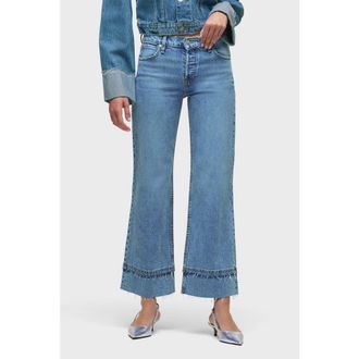 Hudson Rosie High-Rise Wide Leg Ankle Raw Hem in Express at Nordstrom, Size 27