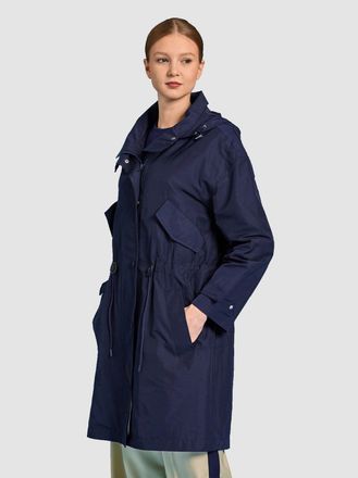 GANT Womens Evening Blue Short Wind Parka - Navy - Size Medium