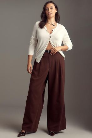 Maeve The Avery Wide-Leg Pleated Trousers by Maeve Pants