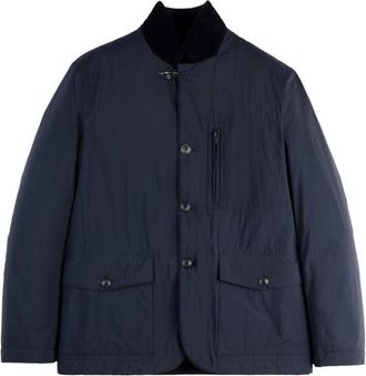 Fay Contemporary Blue Coat With High Collar