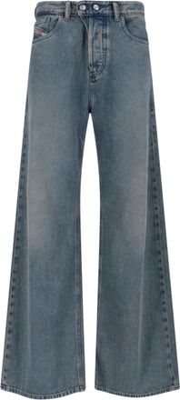 Diesel Wide-Leg Jeans With Vintage-Inspired Wash And Classic Five-Pocket Design