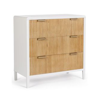 BIZZOTTO C&oacute;moda Blanca De Madera Con 3 Cajones 80x40x82 Charley Yes