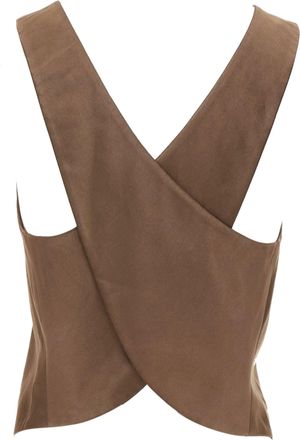 Giorgio Armani Brown Silk Satin Waistcoat Vest