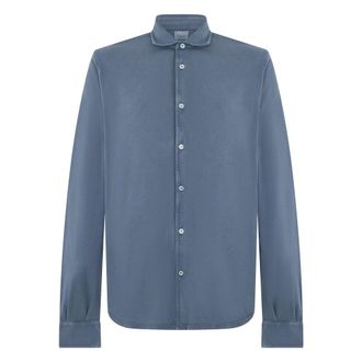 Fedeli Shirt met lange mouwen - Heren - Casual Overhemden - Blauw - 3XL - Katoen - Overhemden