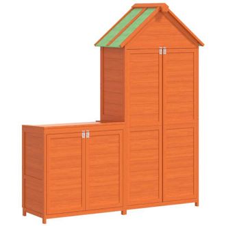 vidaXL Cobertizos Para Herramientas Jard&iacute;n 2 Pzas Madera Pino Marr&oacute;n Vidaxl