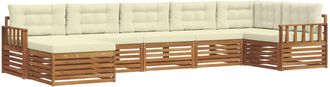 vidaXL Conjunto De Sof&aacute;s De Exterior 7 Uds. Natural Y Crema Vidaxl