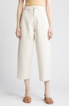 AG - Adriano Goldschmied Camille High Waist Crop Straight Leg Jeans in Opal Stone at Nordstrom Rack, Size 31