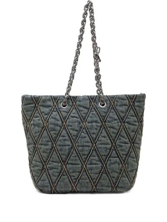 Diesel Charm-D quilted tote bag - Blue