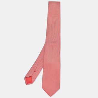 HUGO BOSS Boss By Hugo Boss Red/ White Checked Silk Tie