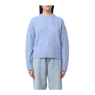 Bottega Veneta Dames, Truien, Blauw, Maat: M Wol