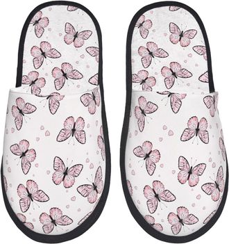 Generic Butterflies Unisex House Shoes Warm House Slippers Slip On Shoes For Indoor Outdoor Winter L