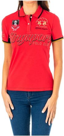 La Martina Polo Shirt met Korte Mouwen - Dames - Polos - Rood - M - Katoen - Tops