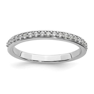 Diamond2Deal 14k White Gold Lab Grown Diamond Wedding Band Ring 0.19Ct Clarity- VS Color- G-H