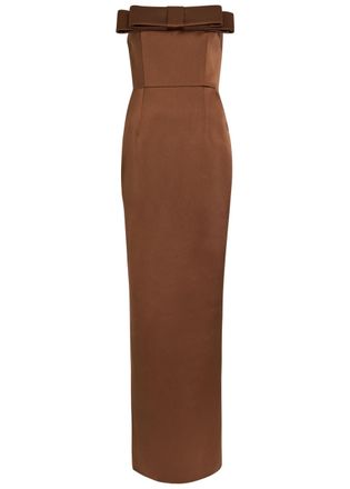New Arrivals Sisu Strapless Satin Maxi Dress - Brown - 42 (UK14 / L)