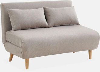 Sweeek Sofá cama de con patas de madera, 2 plazas